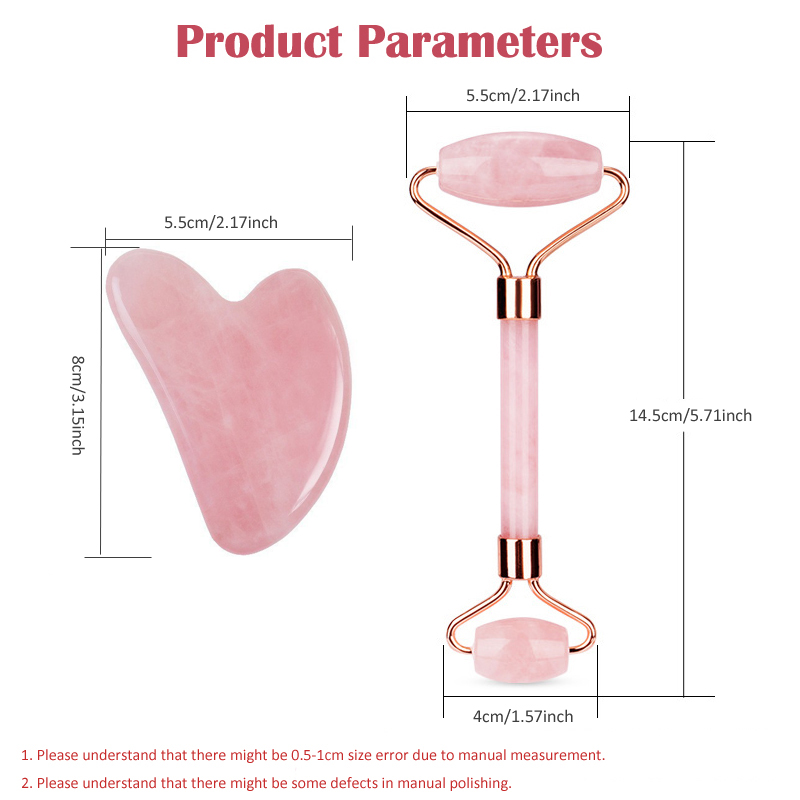 Natural Rose Quartz Jade Rolle - Gua Sha Tool Rose Quartz ulasan dan harga