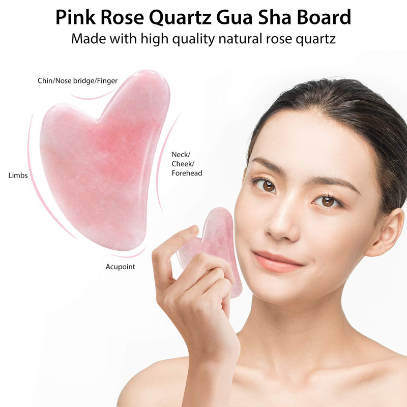 Natural Rose Quartz Jade Rolle - Gua Sha Tool Rose Quartz ulasan dan harga