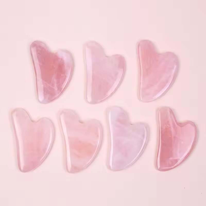 5Pcs Pink Natural Jade Rose Qu - Gua Sha Tool Rose Quartz ulasan dan harga