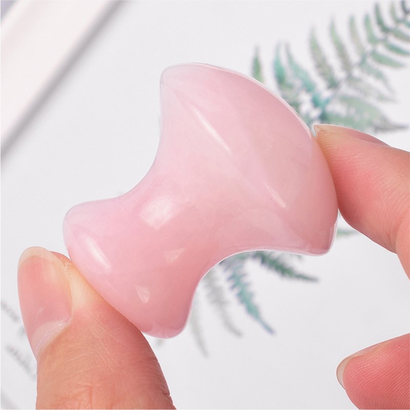 1pc Mushroom Shape Guasha Faci - Gua Sha Tool Rose Quartz ulasan dan harga